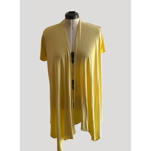 Yellow Shamaim Open-Front Cardigan Short Sleeves Top L - Picture 3 of 6